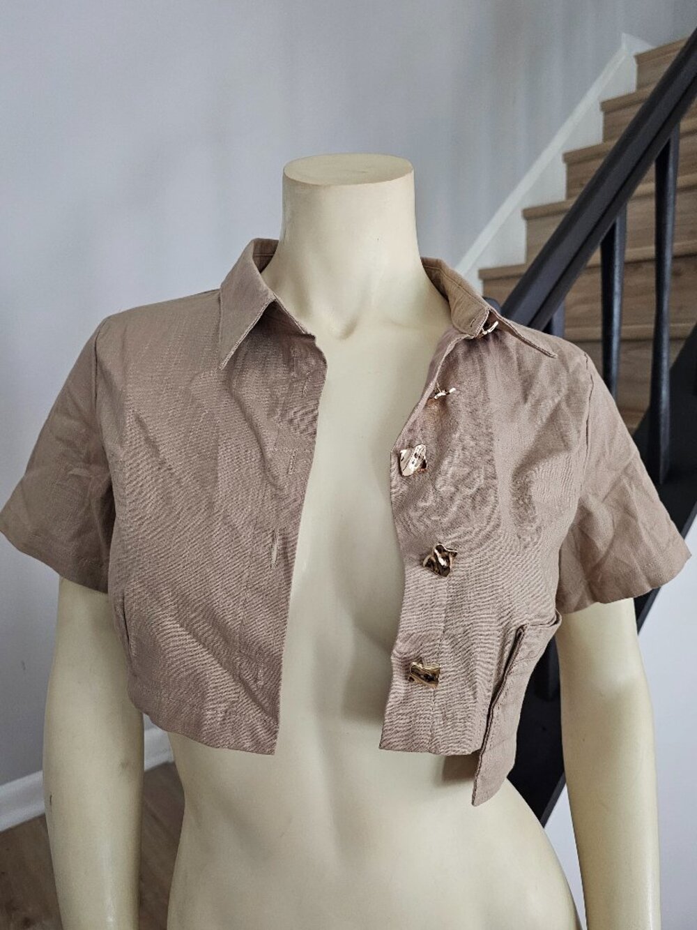 Tan Crop Jacket